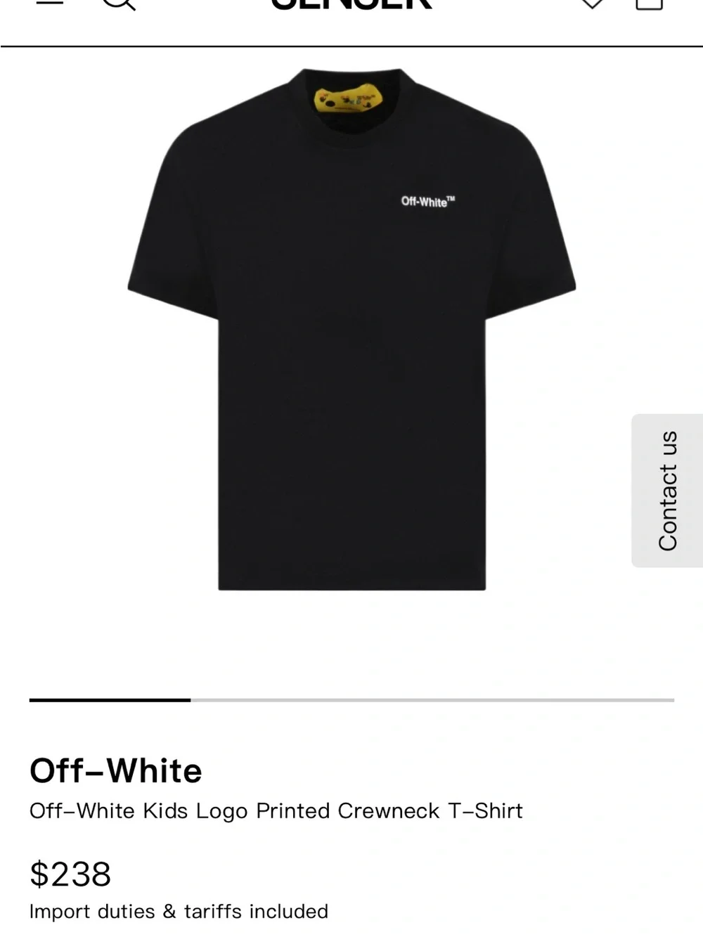 Kids Off-White Brand Black Shorts and Shirt with Yellow Branded Tape
